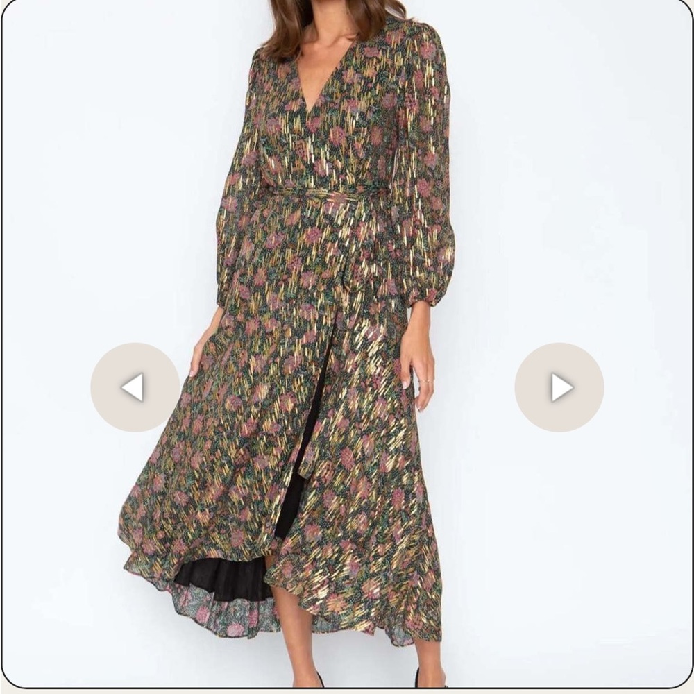Caballero Moon Maxi Wrap Dress in Starlight Floral Size Large
